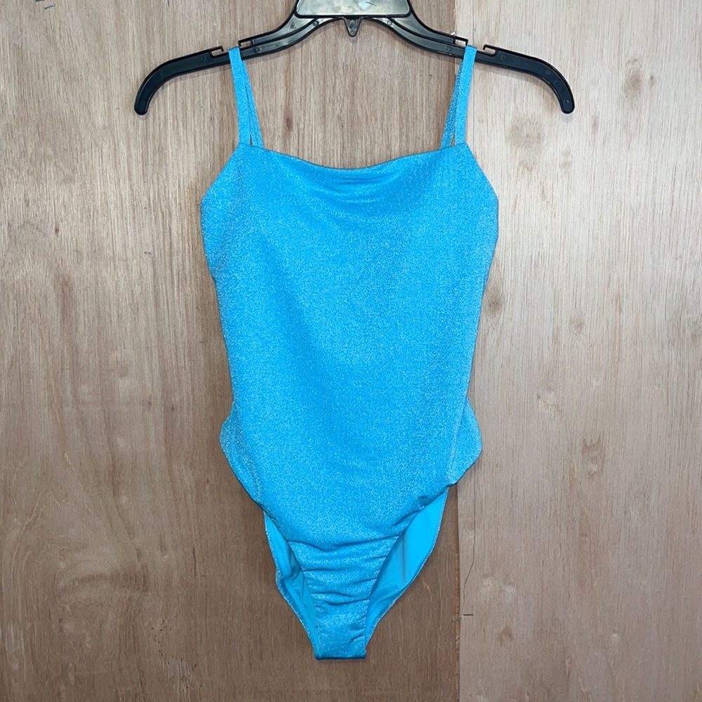 AQUA SQUARE NECK ONE PIECE SWIMSUIT Sz SMALL - Picture 2 of 11